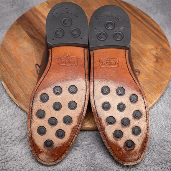 Thursday Everyday Men's Handcrafted Whole Cut Burgundy Leather Shoes, Size US 11 - Picture 8 of 10